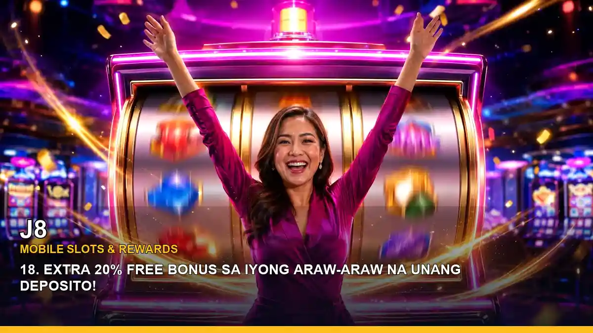 J8 free spins slot games arranged in a bright, energetic layout for Philippine players aged 21+